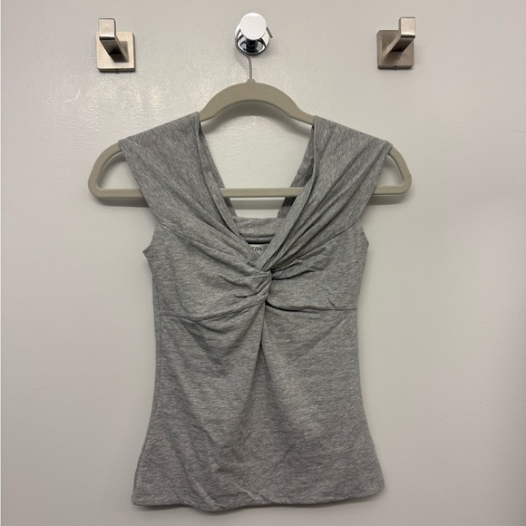 Aritzia Gray Twist-Front Tank Top - Picture 2 of 5
